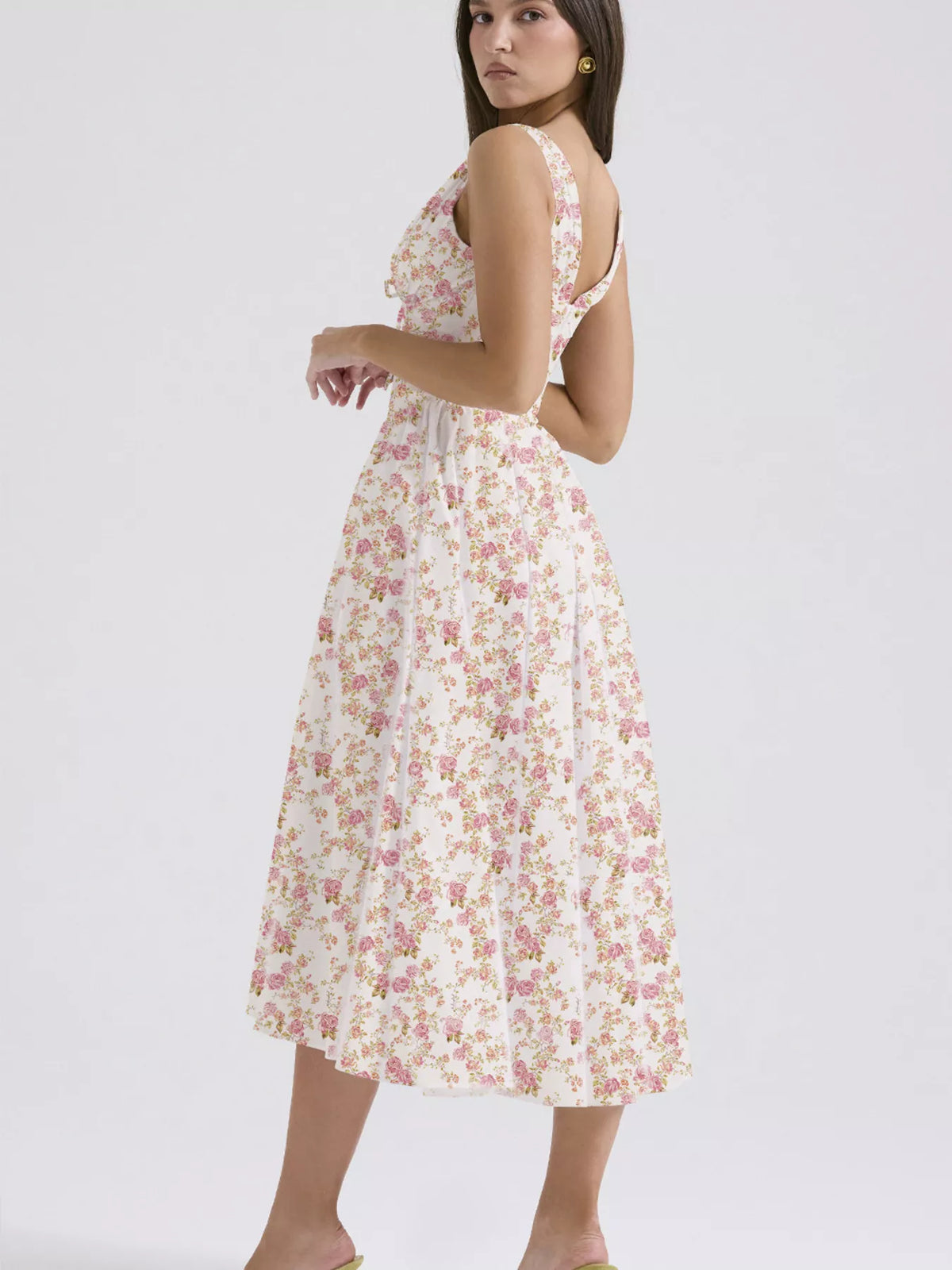V-Neck Sleeveless Midi Dress - alternate view 9