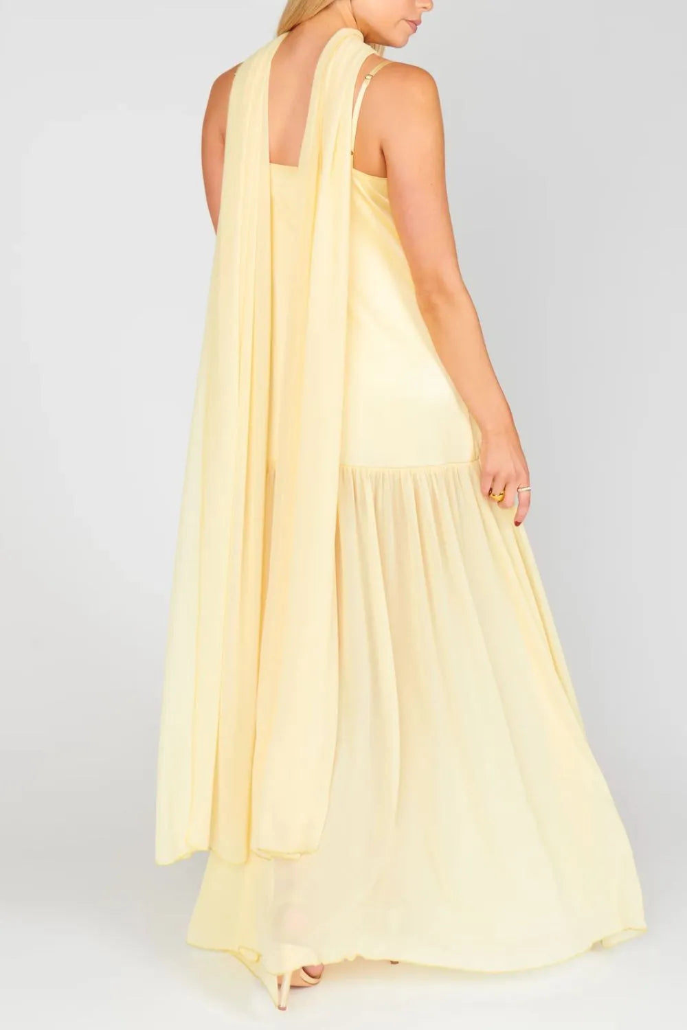 Adjustable Strap Maxi Cami Dress with Scarf - alternate view 21