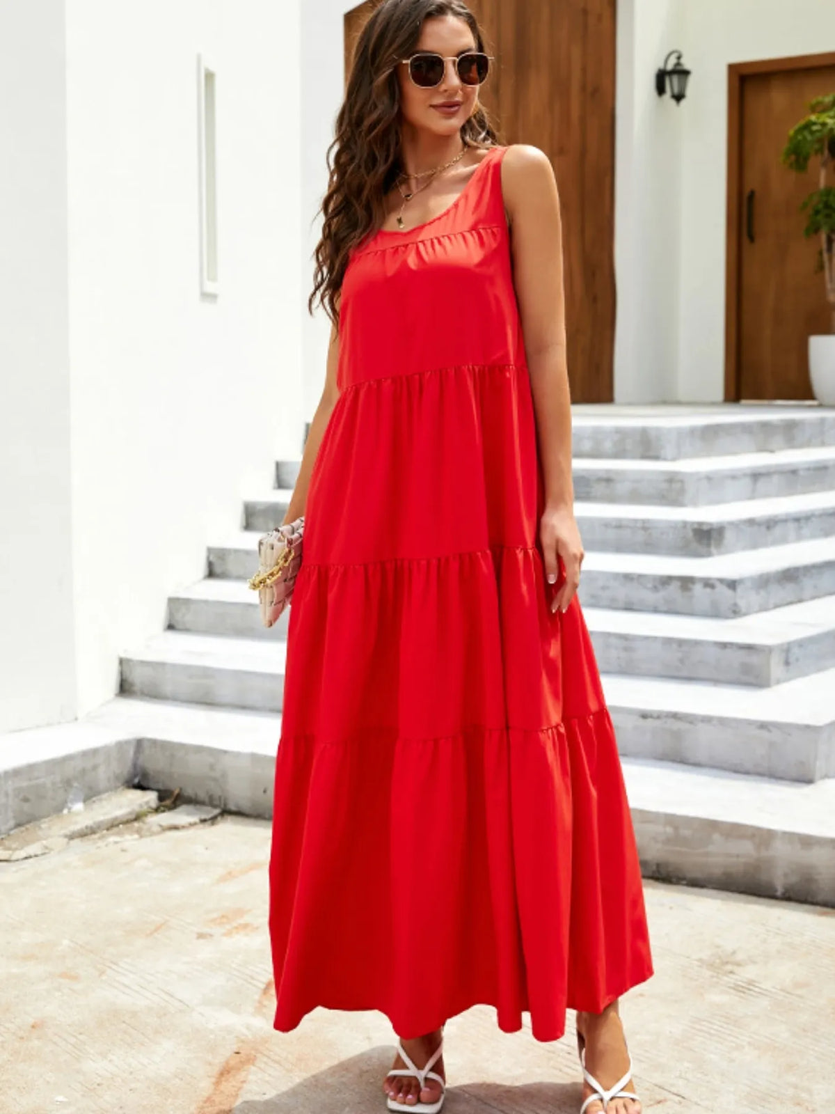 Sleeveless Tiered Maxi Tank Dress - alternate view 5