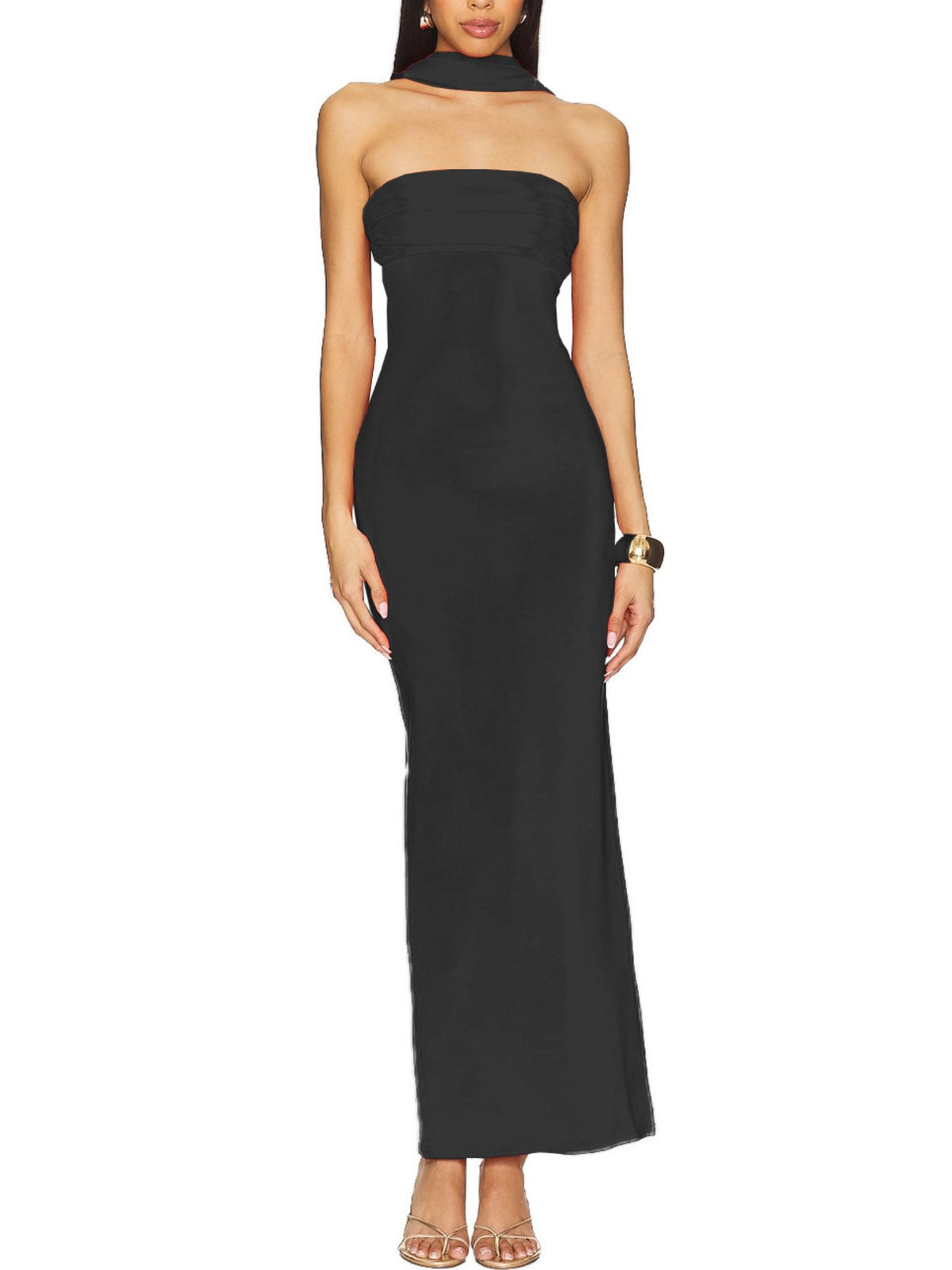 Ruched Tube Maxi Dress - alternate view 5