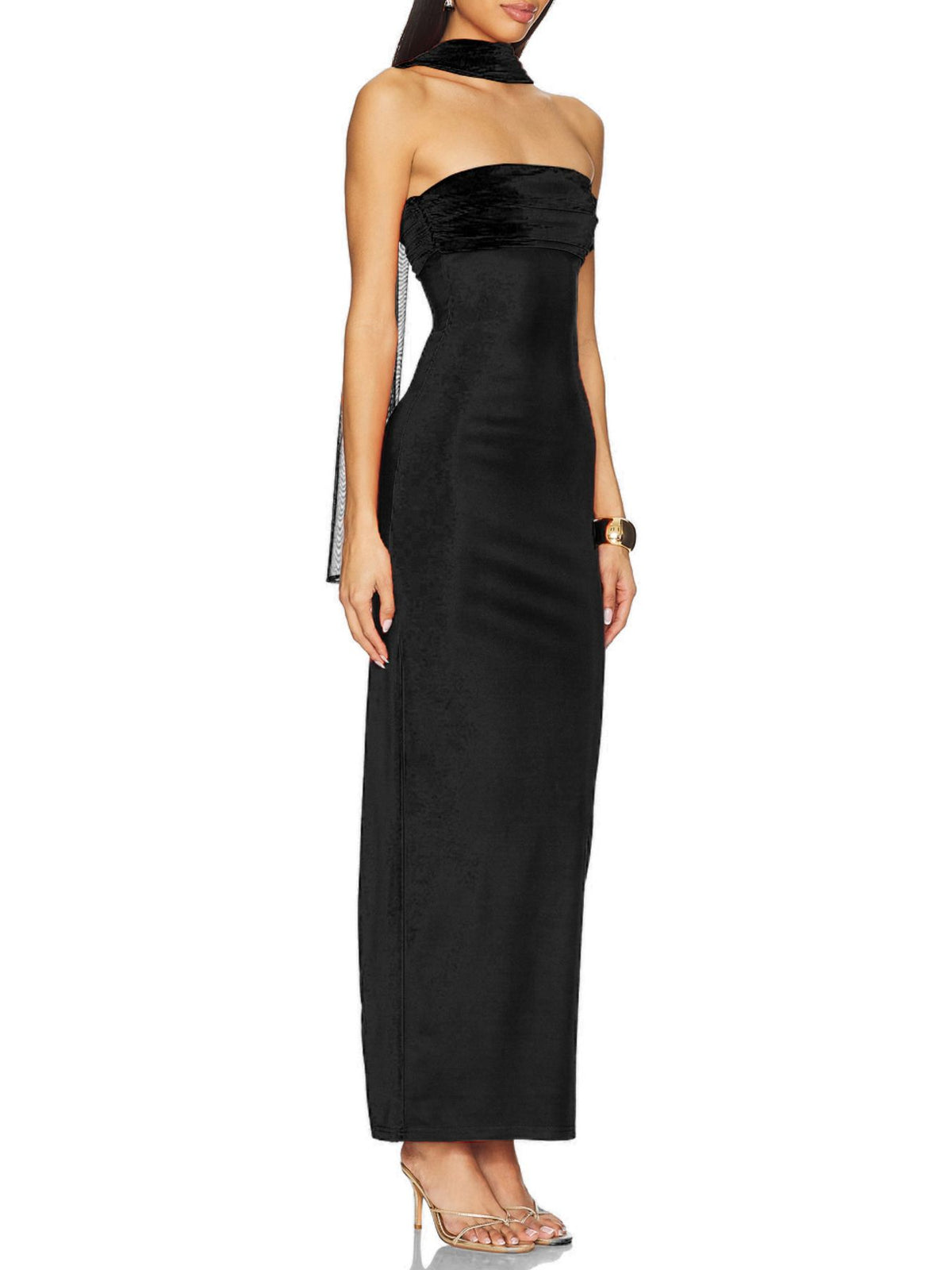 Ruched Tube Maxi Dress - alternate view 6