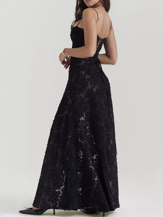 Lace Spaghetti Strap Maxi Dress - alternate view 5