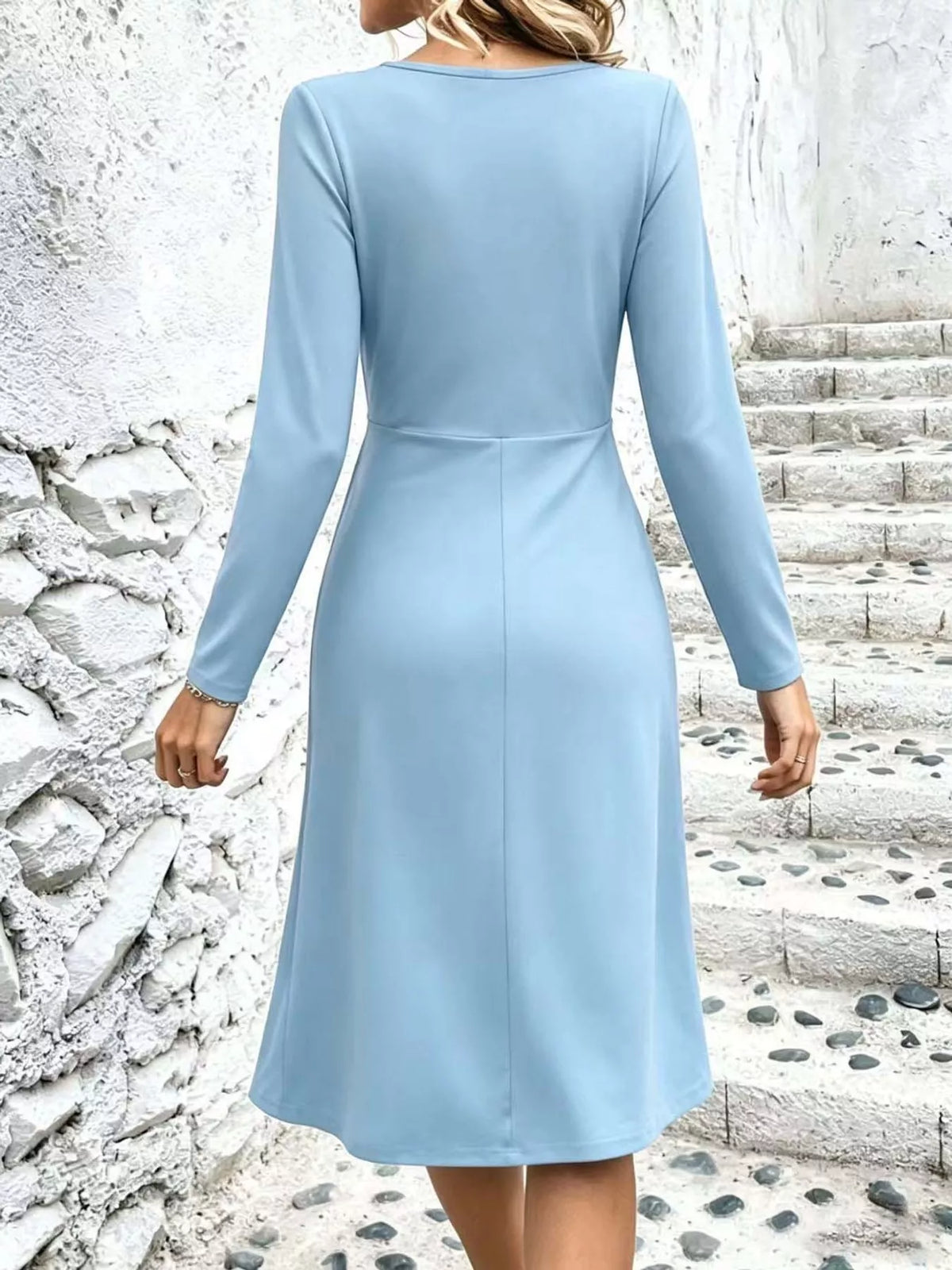 Full Size Ruched Front Midi Dress Plus Size - alternate view 27