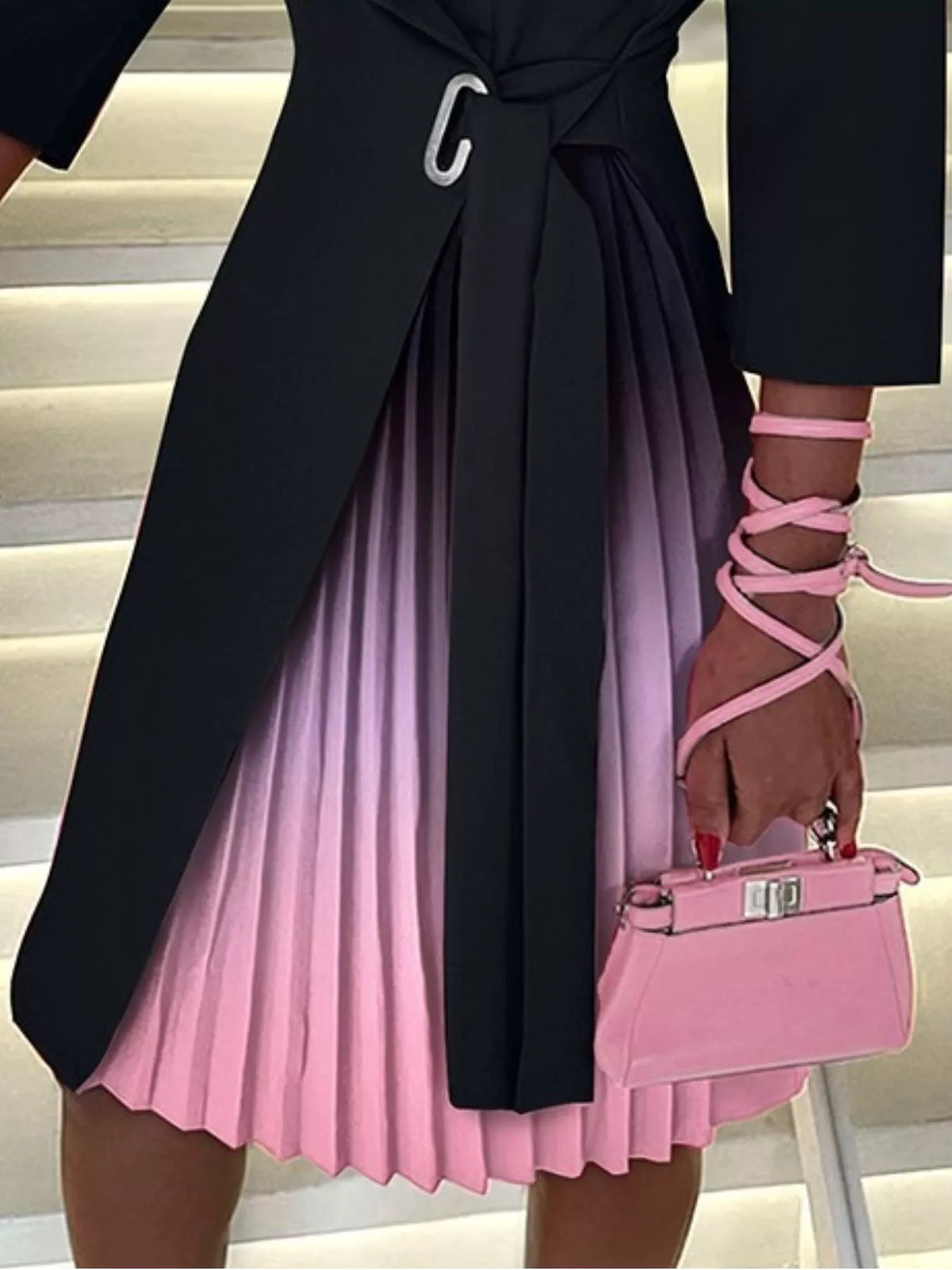 Blazer Style Pleated Midi Dress - alternate view 8