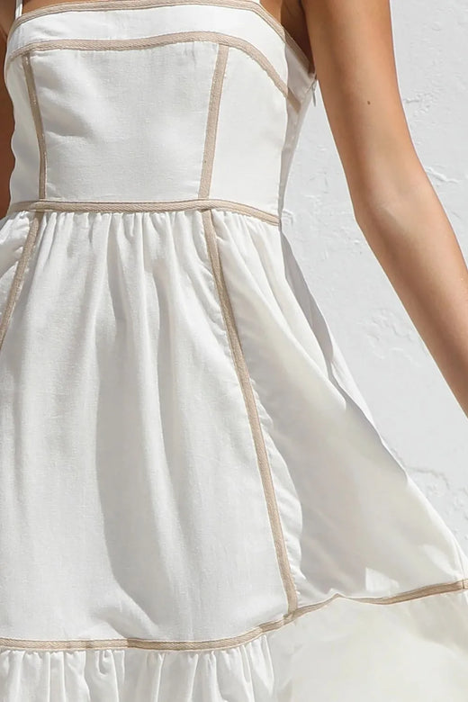 Contrast Trim Square Neck Midi Cami Dress - alternate view 3
