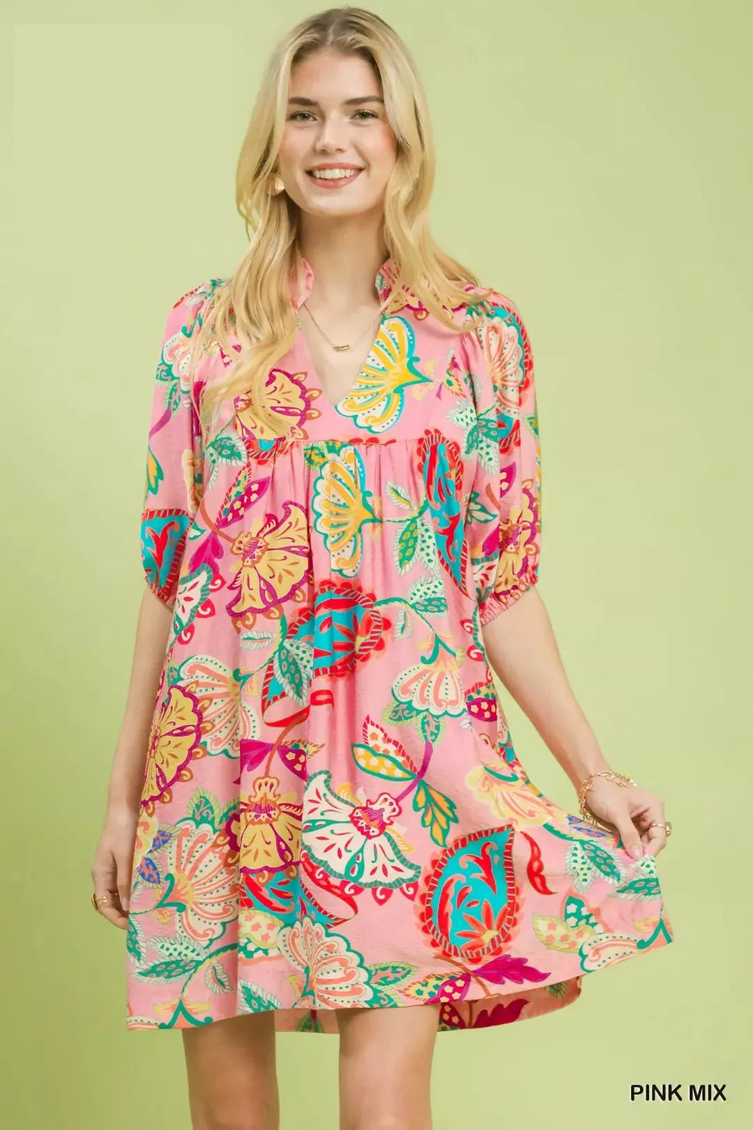 Paisley Print Mini Dress