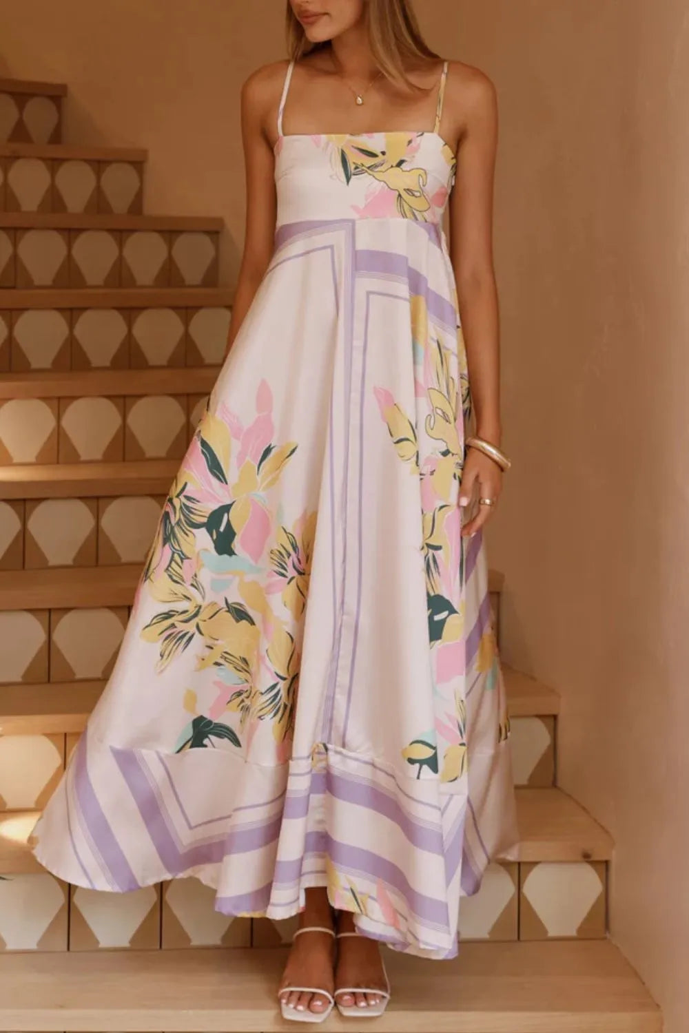 Printed Square Neck Cami Maxi Dress - alternate view 8