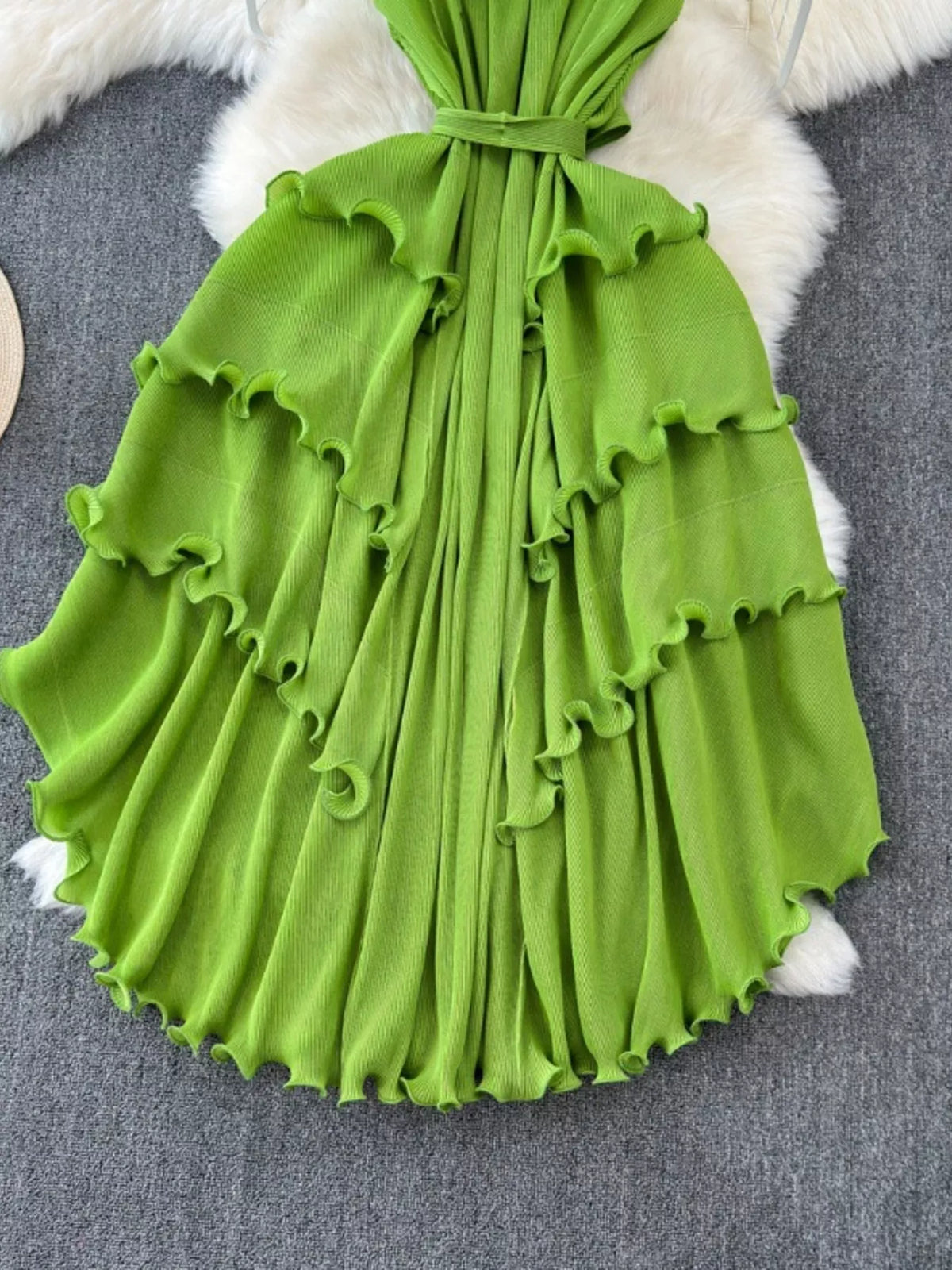 Ruffled Tiered Sleeveless Midi Dress - alternate view 4