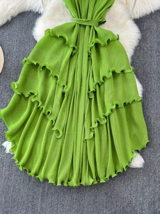 Ruffled Tiered Sleeveless Midi Dress - alternate view 4