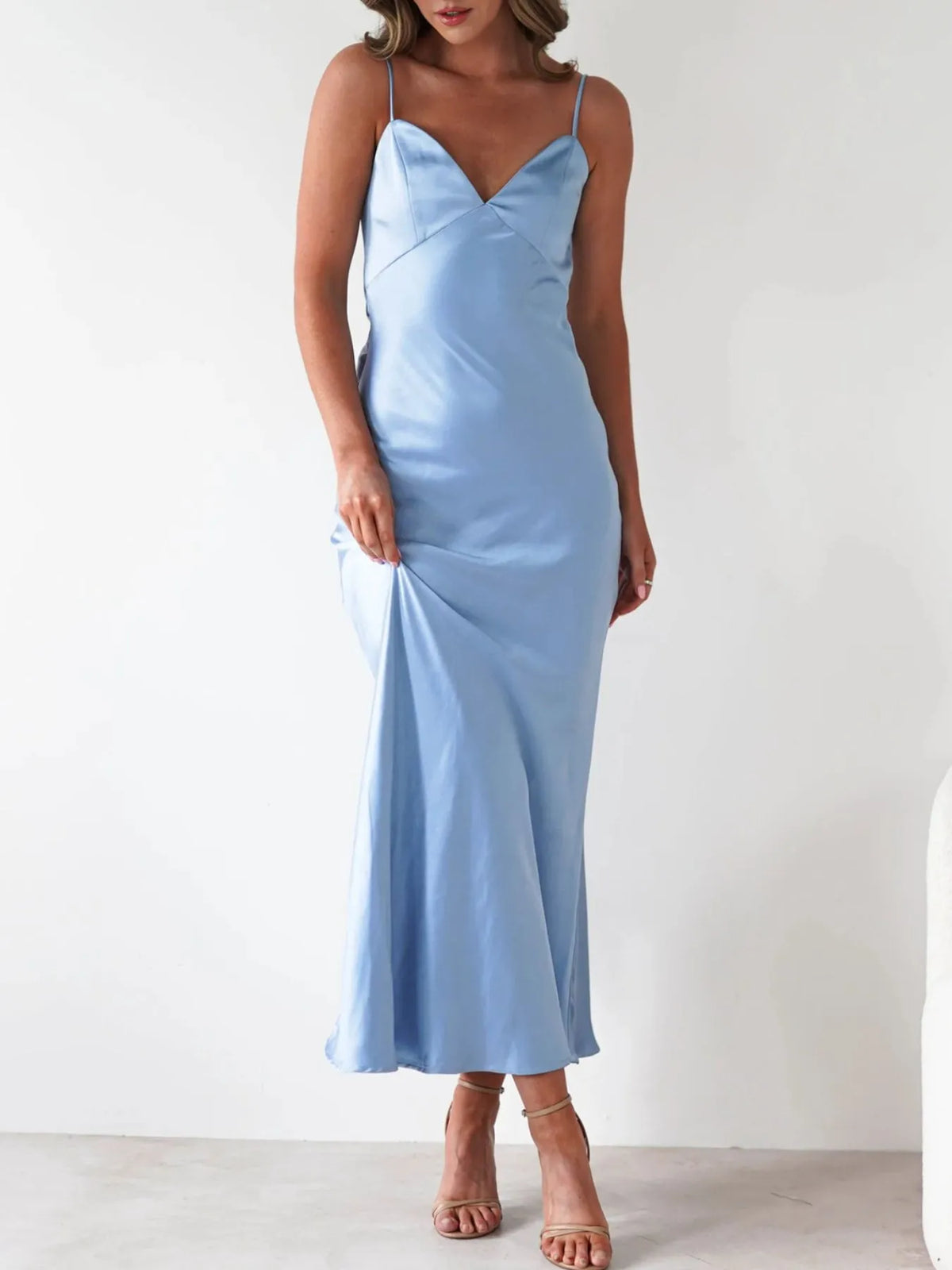 Satin Backless Cami Dress - alternate view 4