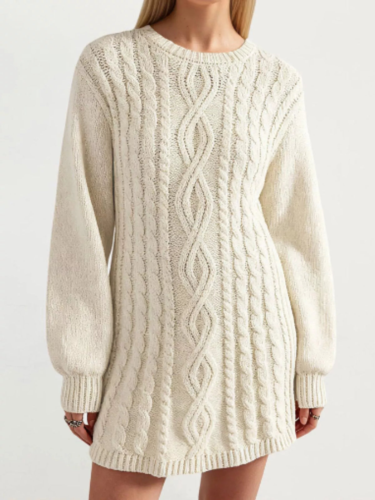 Cable Knit Sweater Mini Dress - alternate view 2