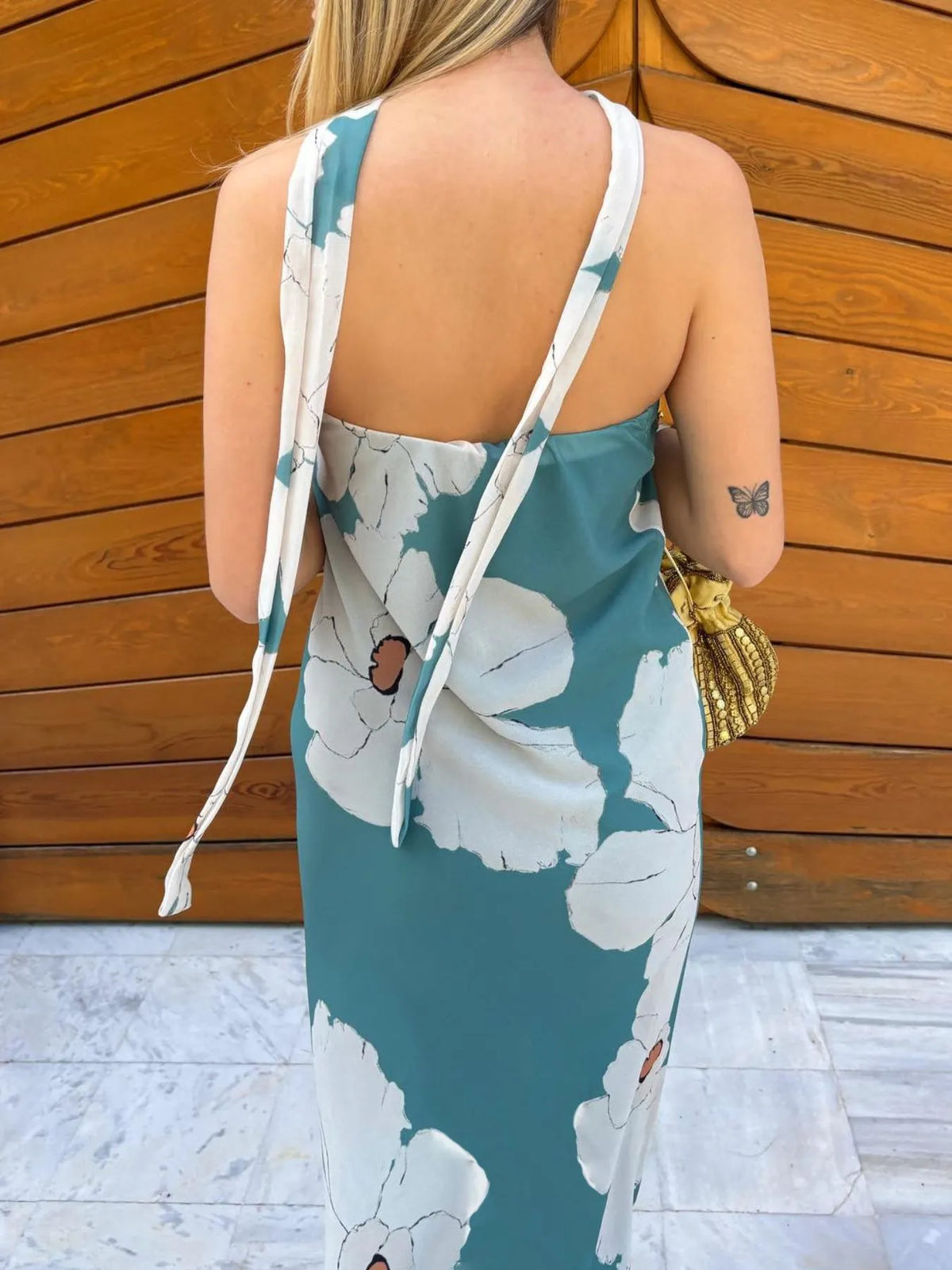 Printed Tube Maxi Dress - alternate view 3