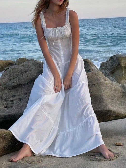 Ruffled Square Neck Tiered Maxi Dress - alternate view 2