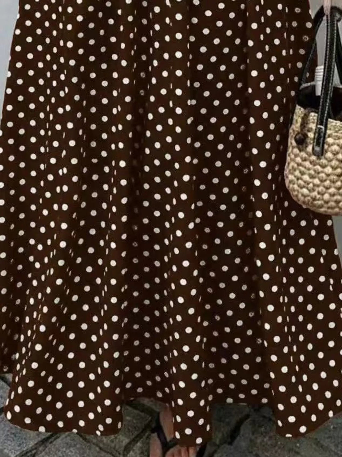 Strapless Polka Dot Ruched Maxi Dress - alternate view 27