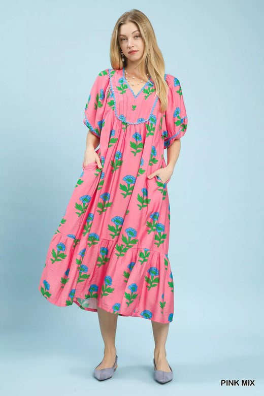 Floral Print Midi Dress - alternate view 5