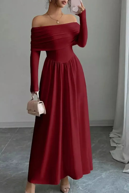 Off-Shoulder Ruched Bodycon Maxi Dress - alternate view 5