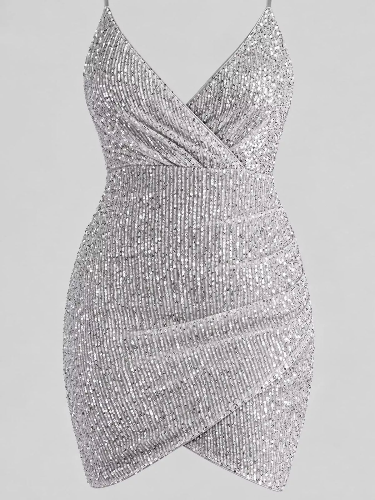 Sequin V-Neck Bodycon Sleeveless Mini Dress - alternate view 5