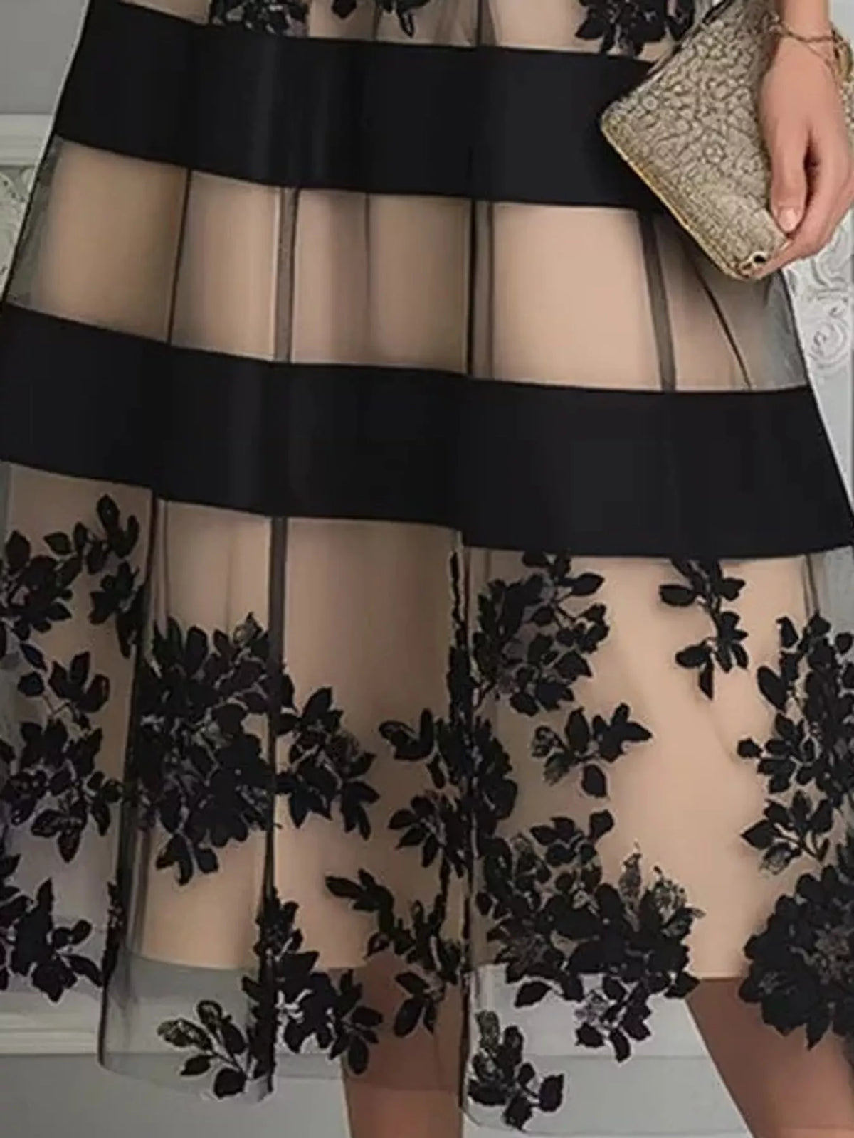 Floral Tulle A-Line Midi Dress - alternate view 5