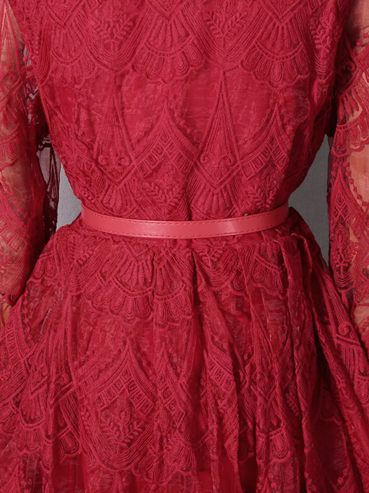 Lace Button Front Midi Dress - alternate view 16