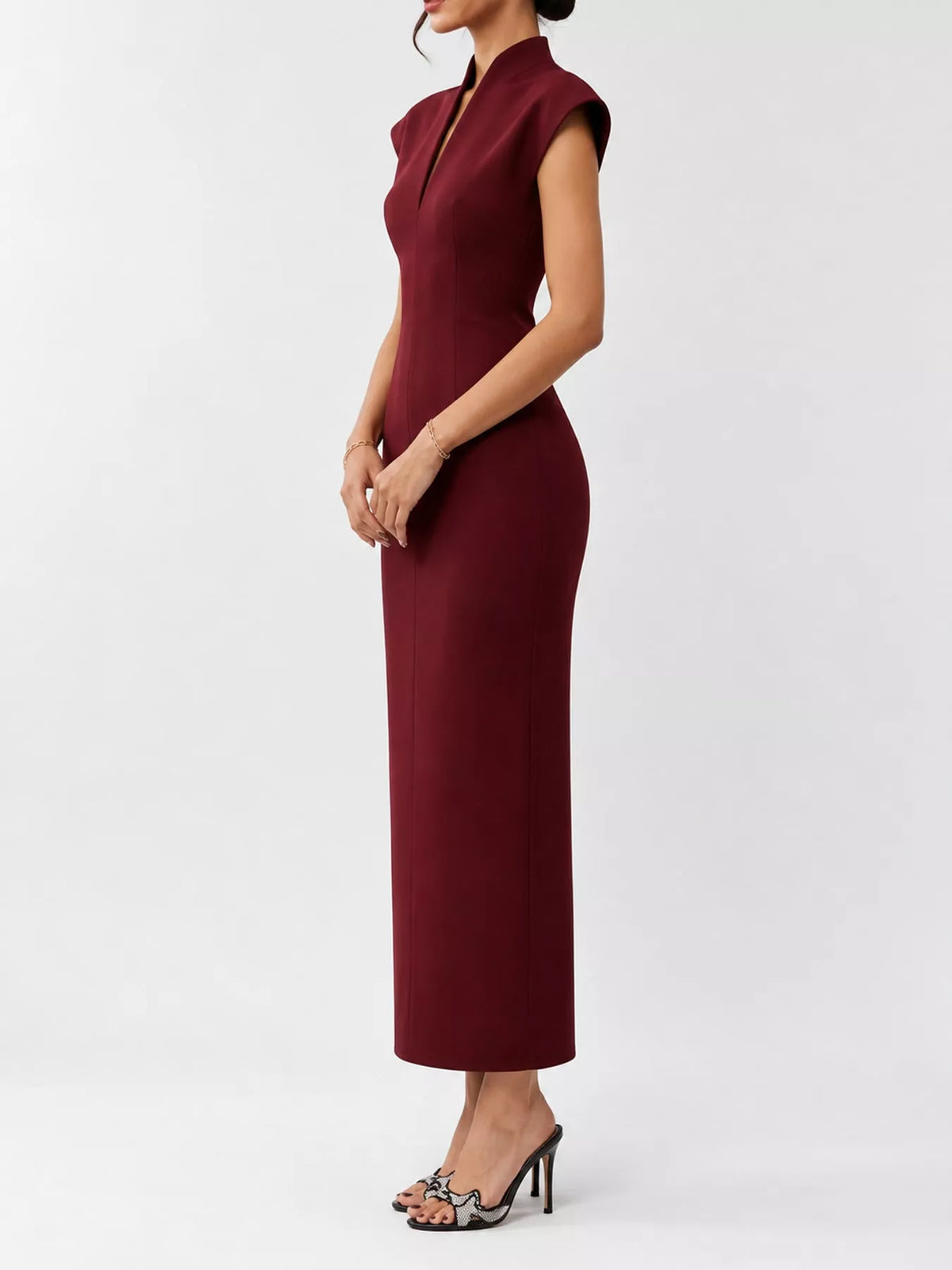 Slit Sleeveless Bodycon Midi Dress - alternate view 23
