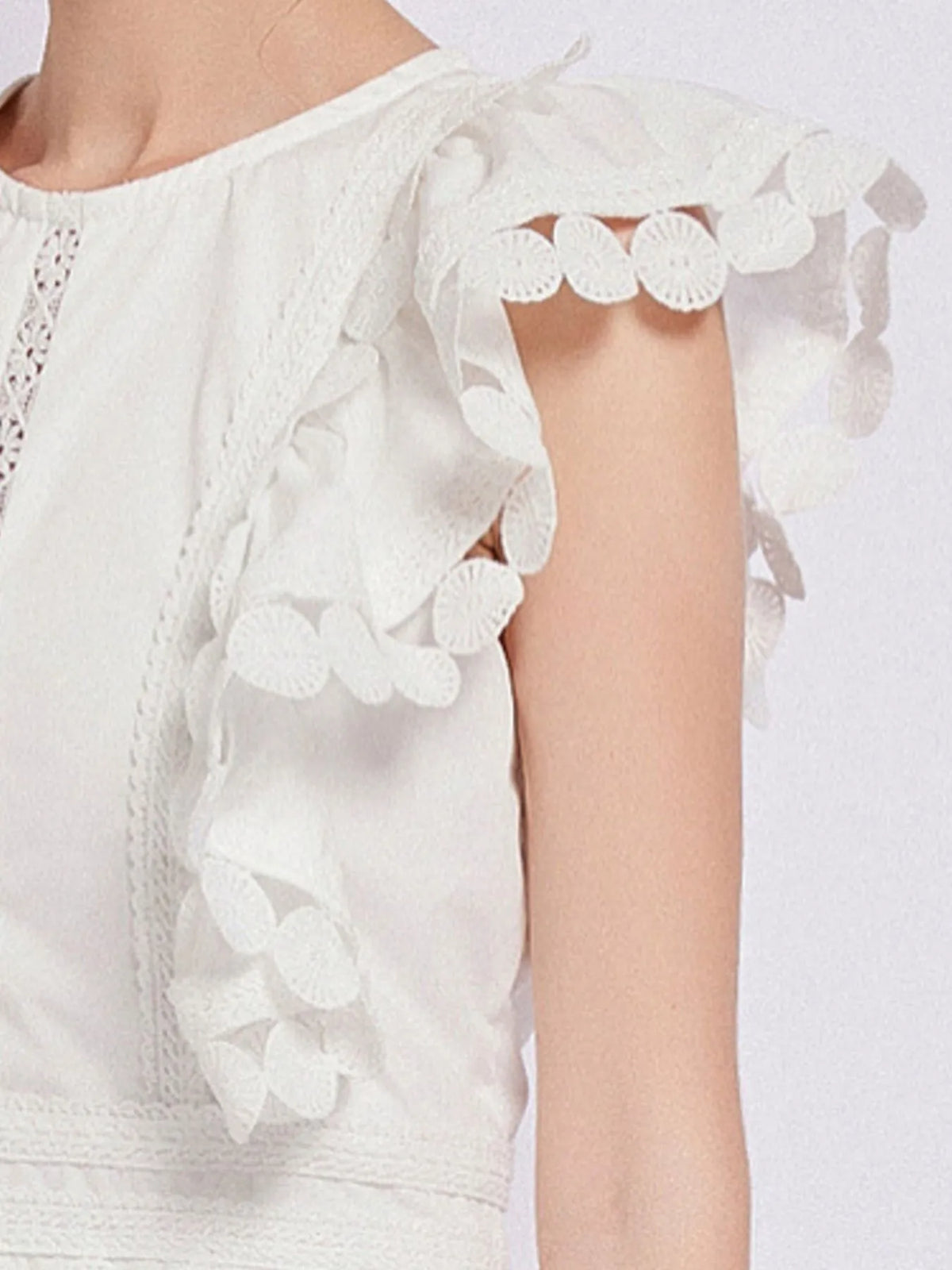 Sleeveless Ruffled Tiered Dress with Embroidered Trim - alternate view 9