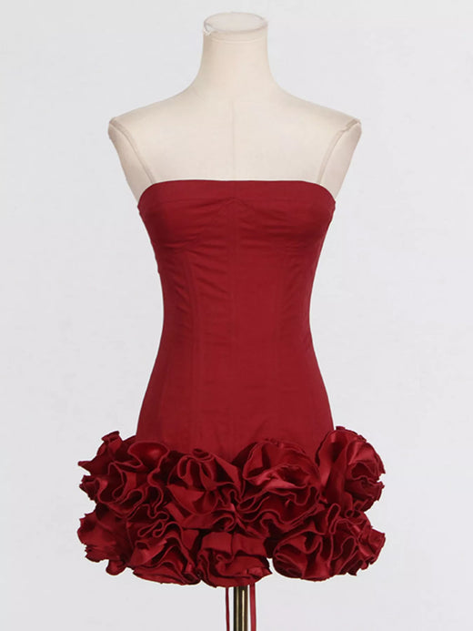 Ruffled Hem Tube Mini Dress - alternate view 3