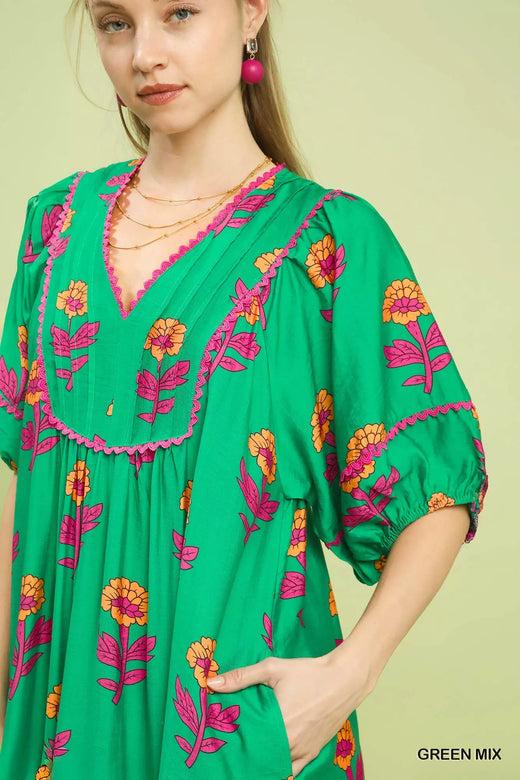 Floral Print Midi Dress - alternate view 5
