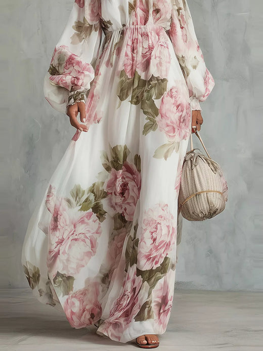 Floral Off Shoulder Maxi Dress - alternate view 3