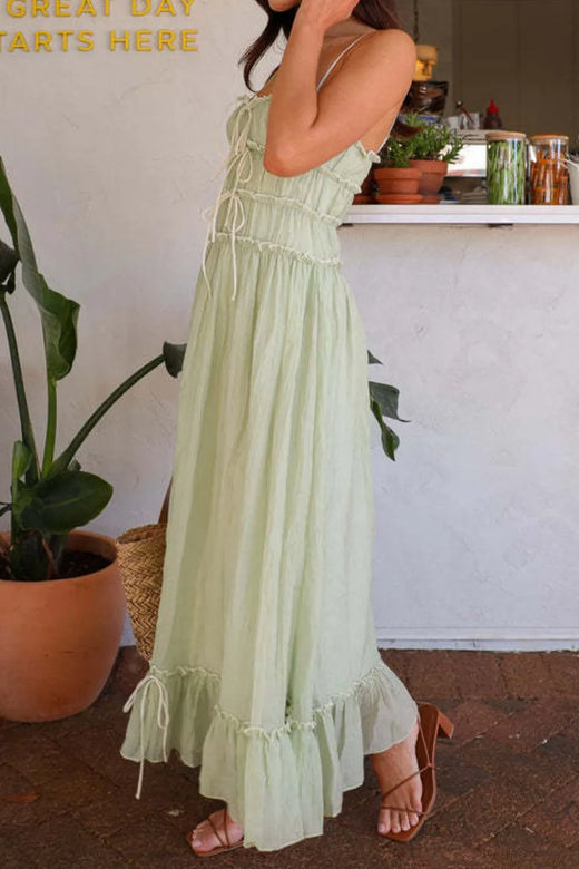 Ruffled Hem Frill Midi Cami Dress - alternate view 2