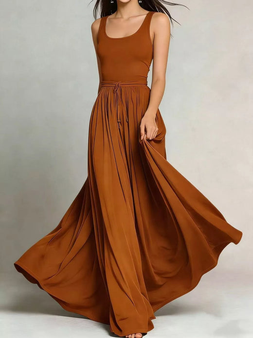 Sleeveless Solid Color Maxi Dress