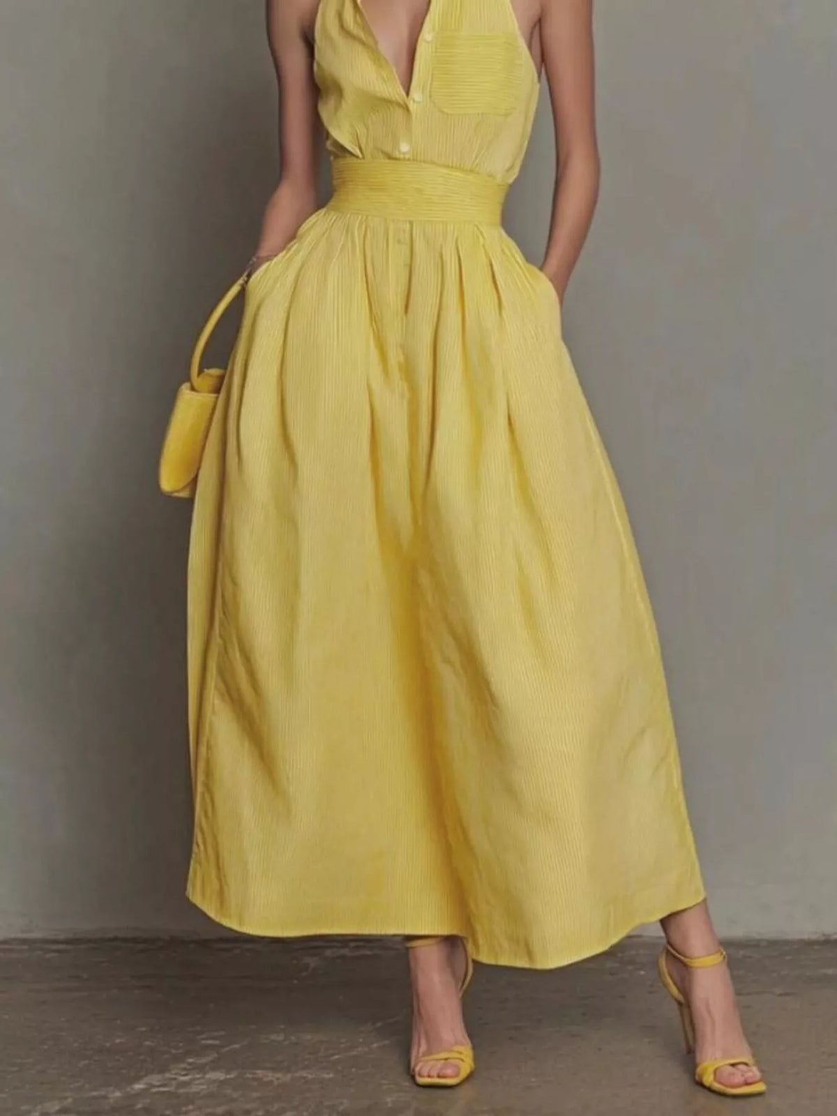 Sleeveless Maxi Dress with Pockets - alternate view 3