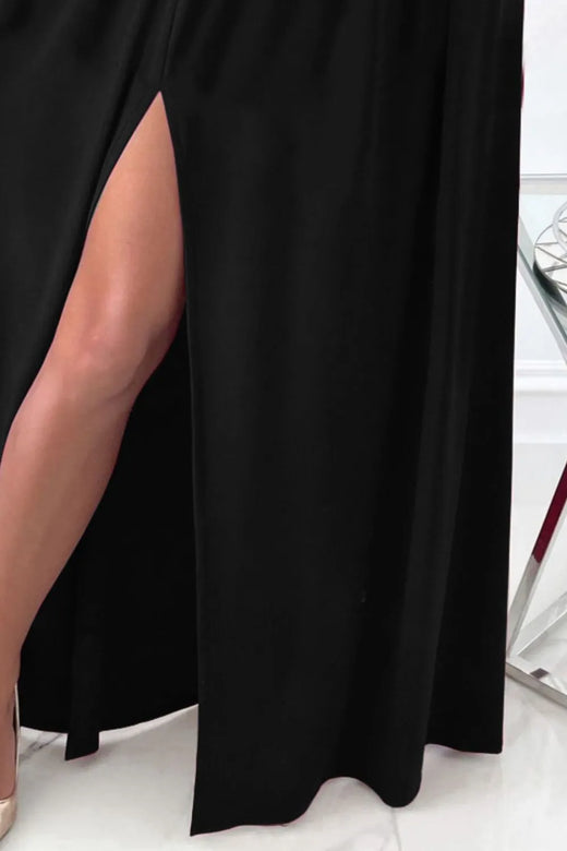 Slit Surplice Long Sleeve Maxi Dress - alternate view 3