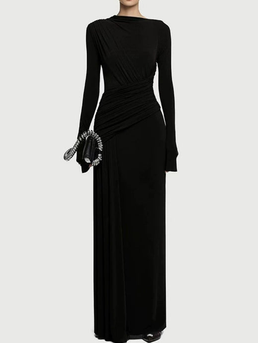 Ruched Long Sleeve Maxi Dress - alternate view 4
