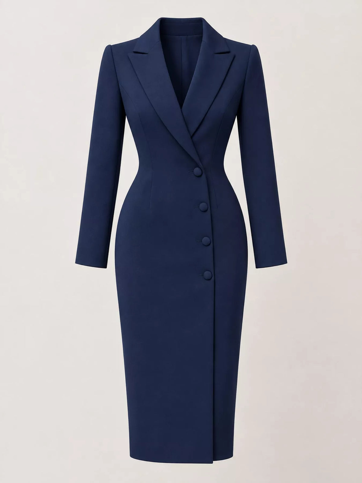 Full Size Elegant Single-Breasted Blazer Midi Dress Plus Size - alternate view 6