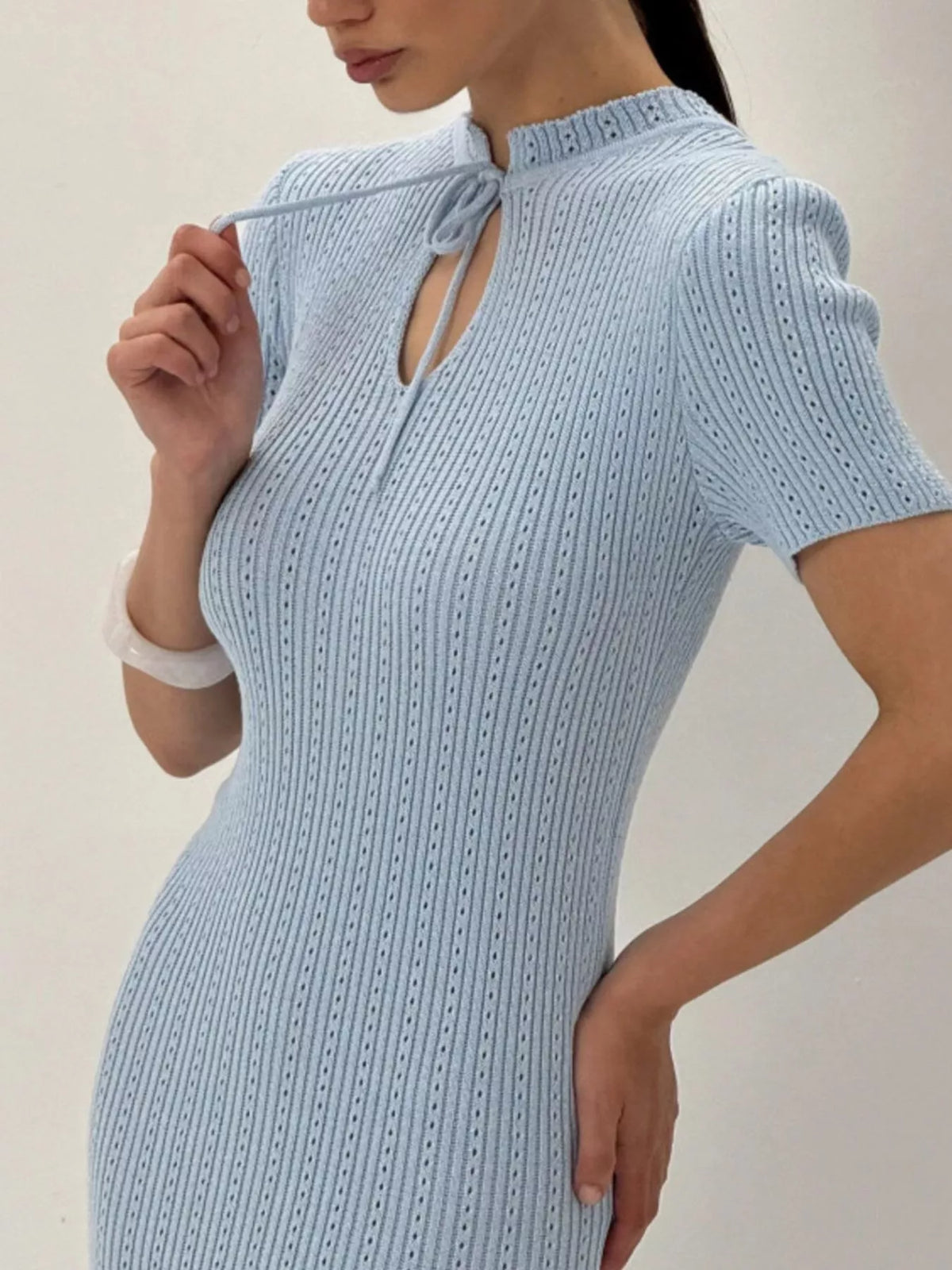 Short Sleeve Knitted Mermaid Dress - alternate view 17
