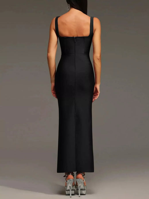 Rhinestone Embellished Bodycon Maxi Dress - alternate view 2