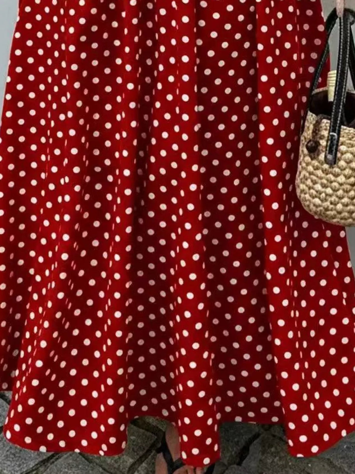 Strapless Polka Dot Ruched Maxi Dress - alternate view 20