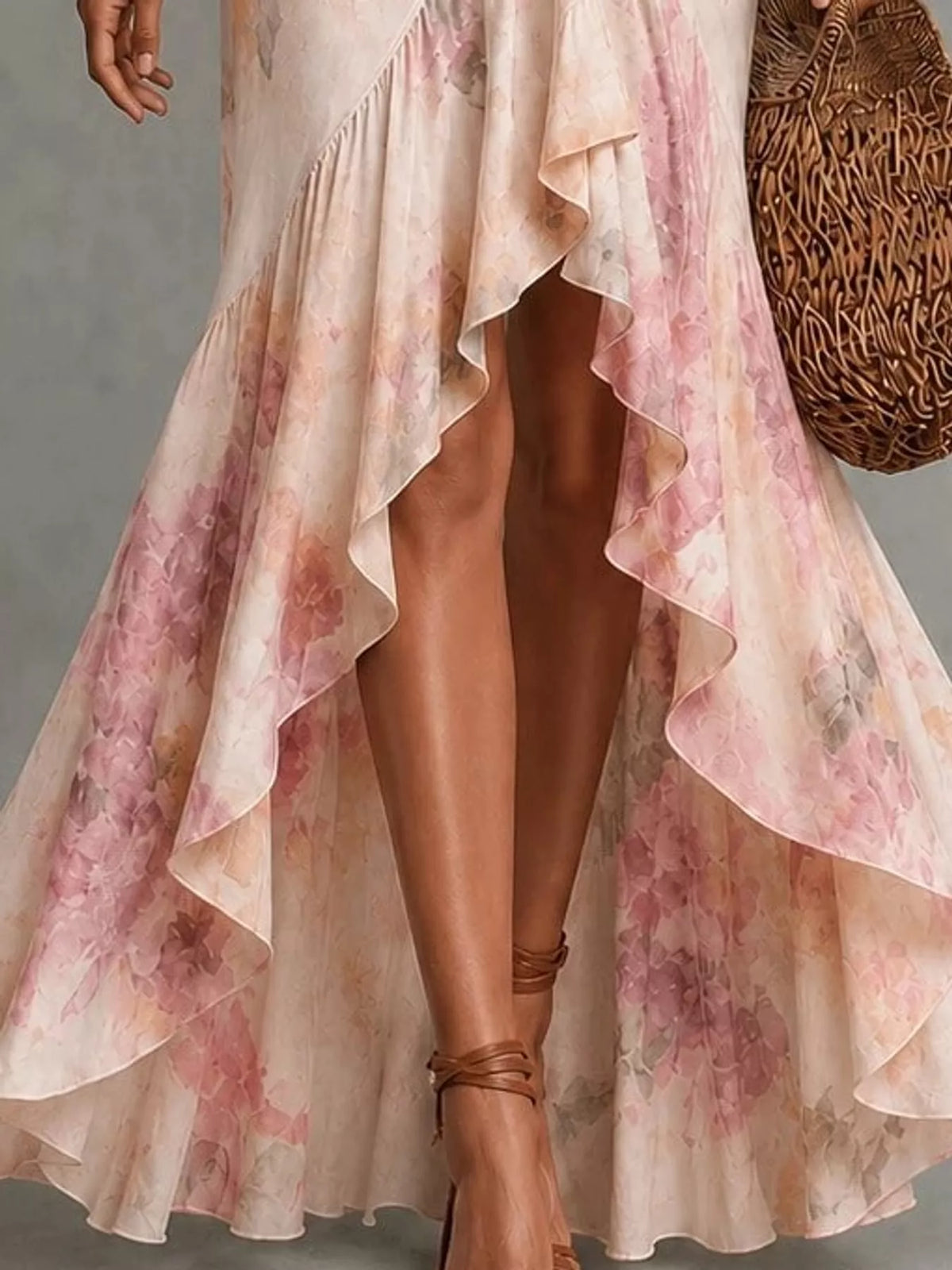 High-Low Ruffled Maxi Dress - alternate view 22