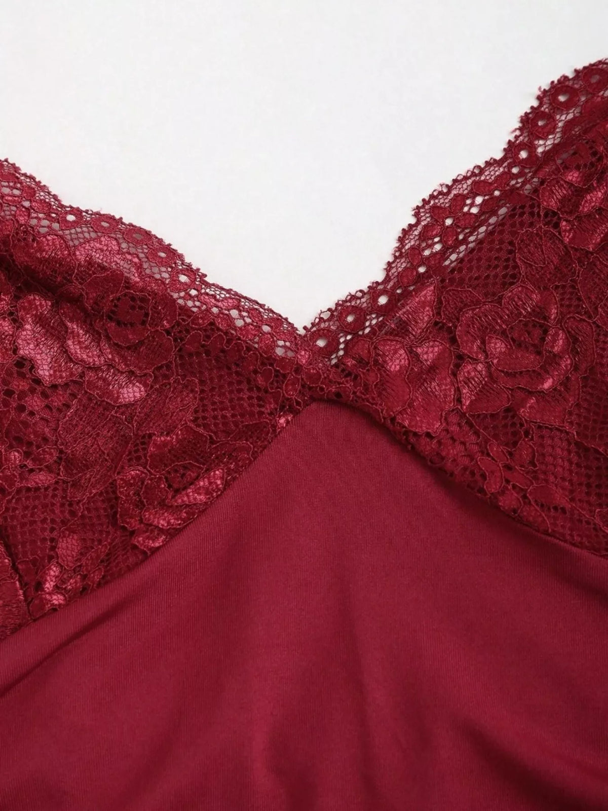 Lace Trim Ruched Mermaid Dress - alternate view 3