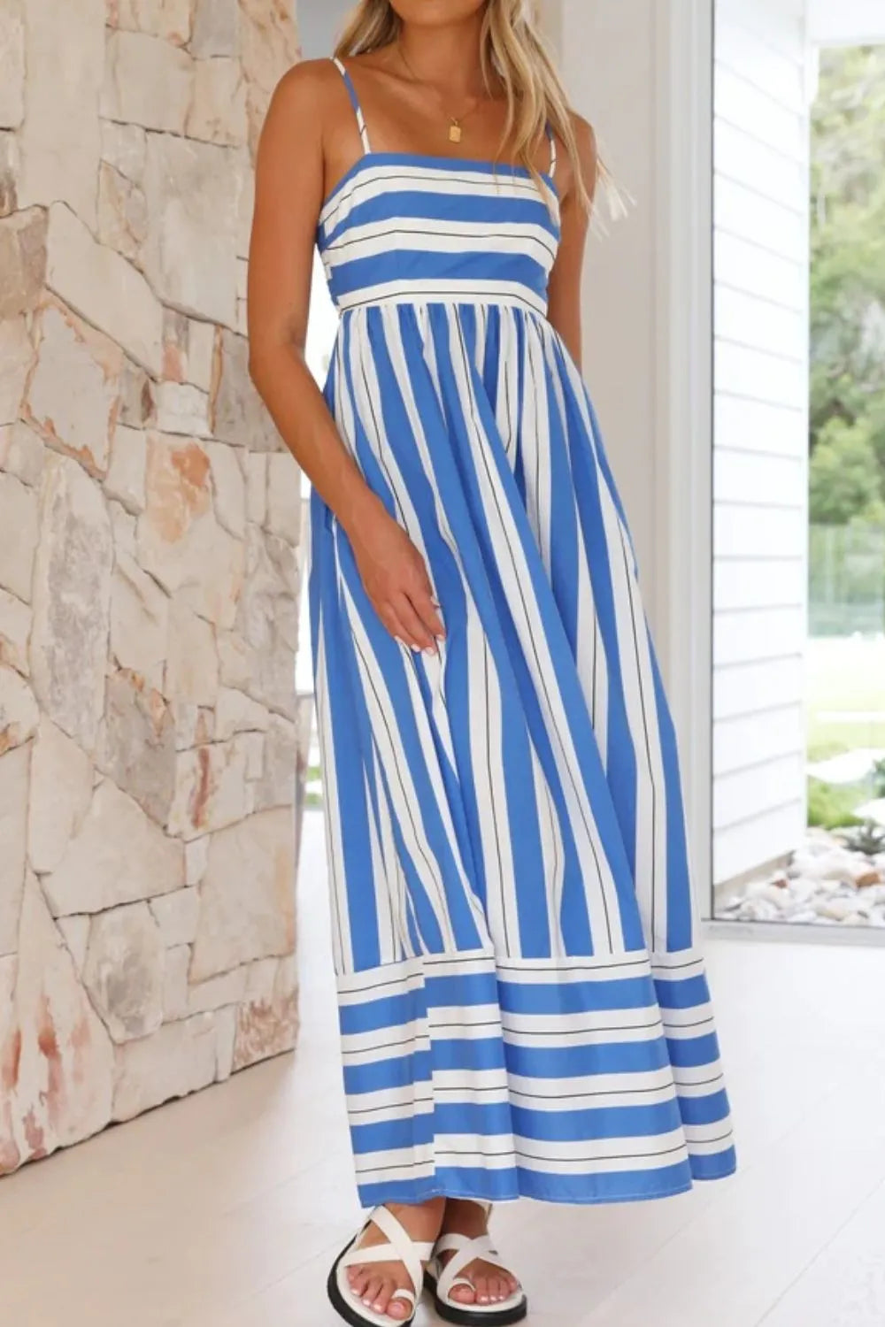 Striped Square Neck Cami Dress - alternate view 10