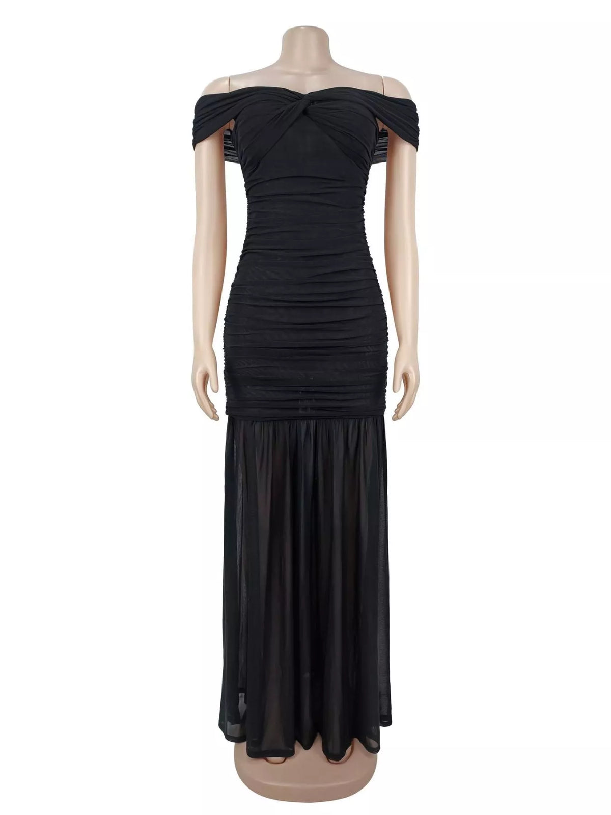 Off-Shoulder Ruched Mermaid Maxi Dress - alternate view 7