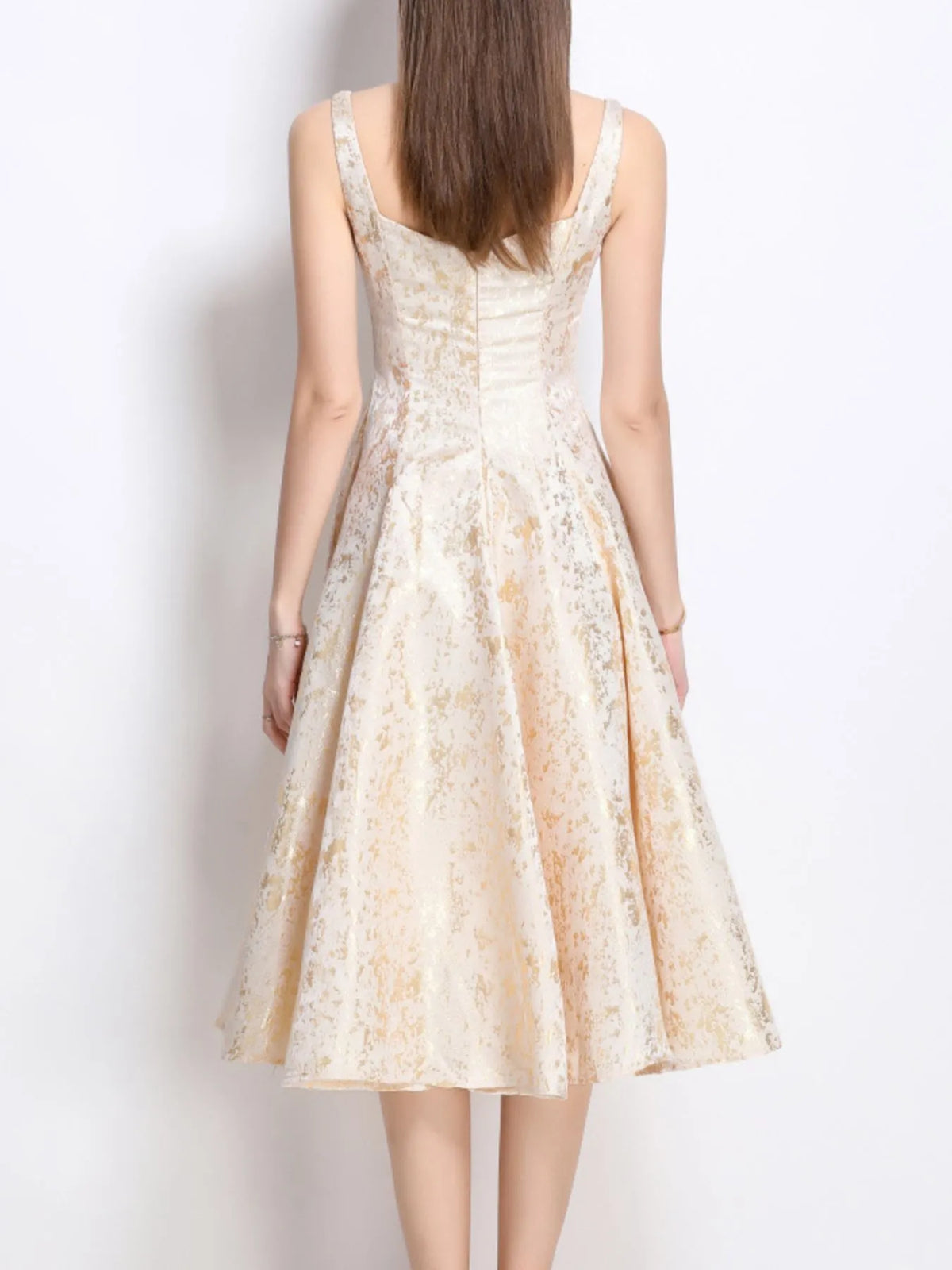 Floral A-Line Sleeveless Midi Dress - alternate view 4
