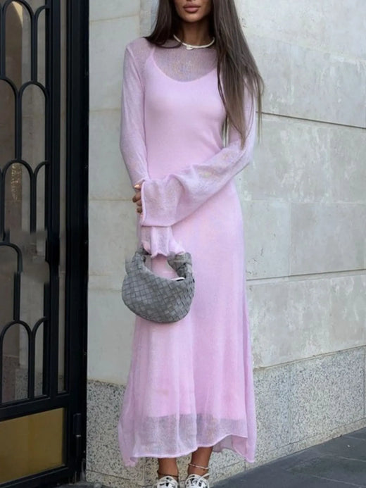 Ribbed Knit Cami Dress and Cover Up Sweater Set - alternate view 3
