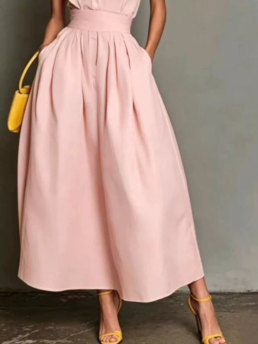 Sleeveless Collared A-Line Midi Dress - alternate view 5