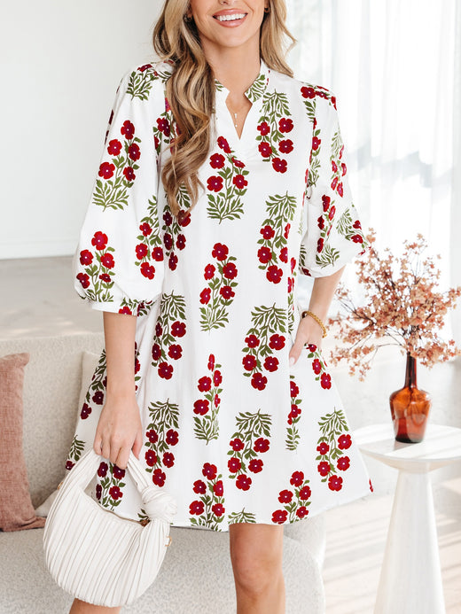 Floral Print Casual Mini Dress - alternate view 2