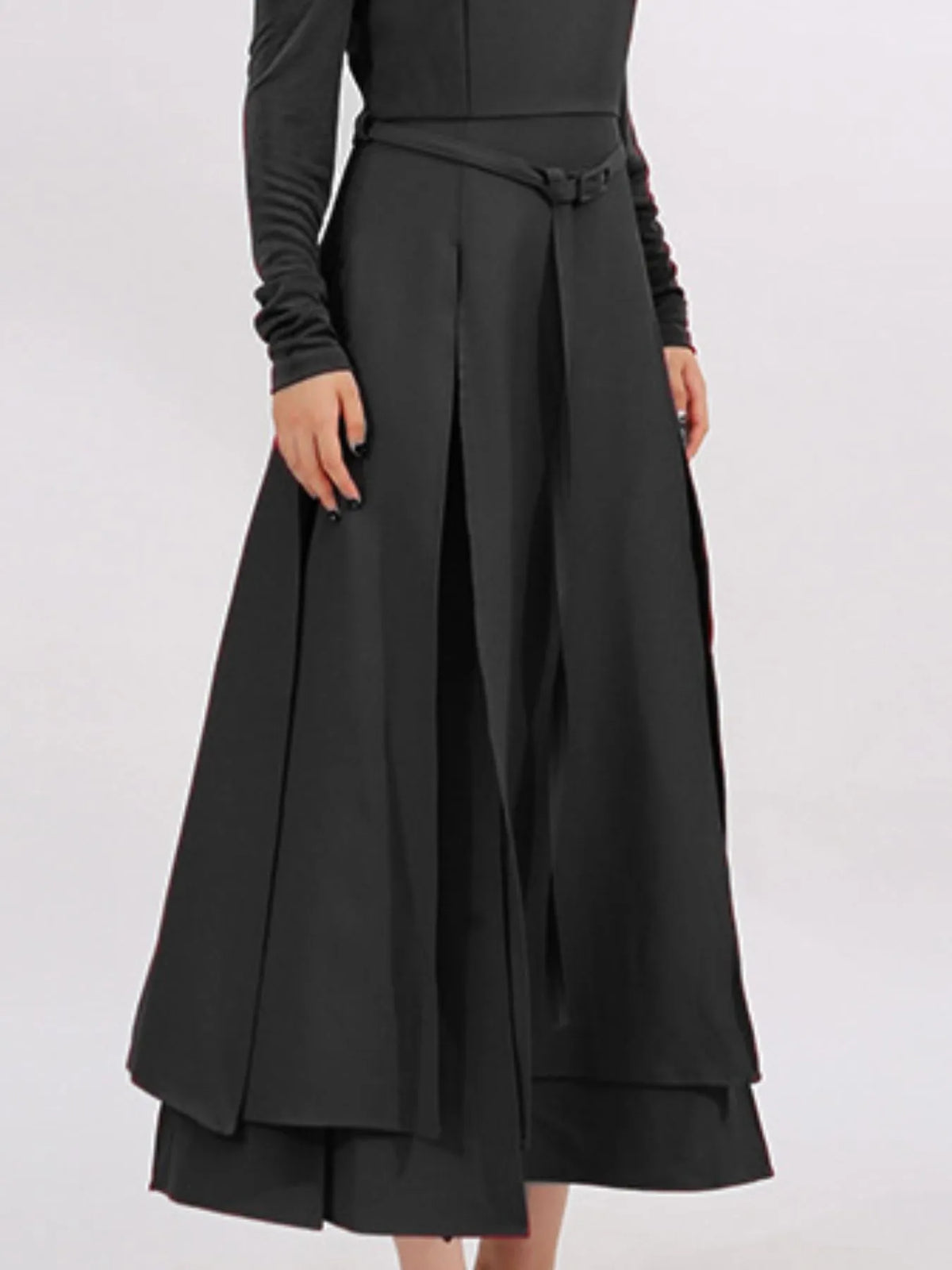 Slit Spaghetti Strap Long Sleeve Dress - alternate view 13