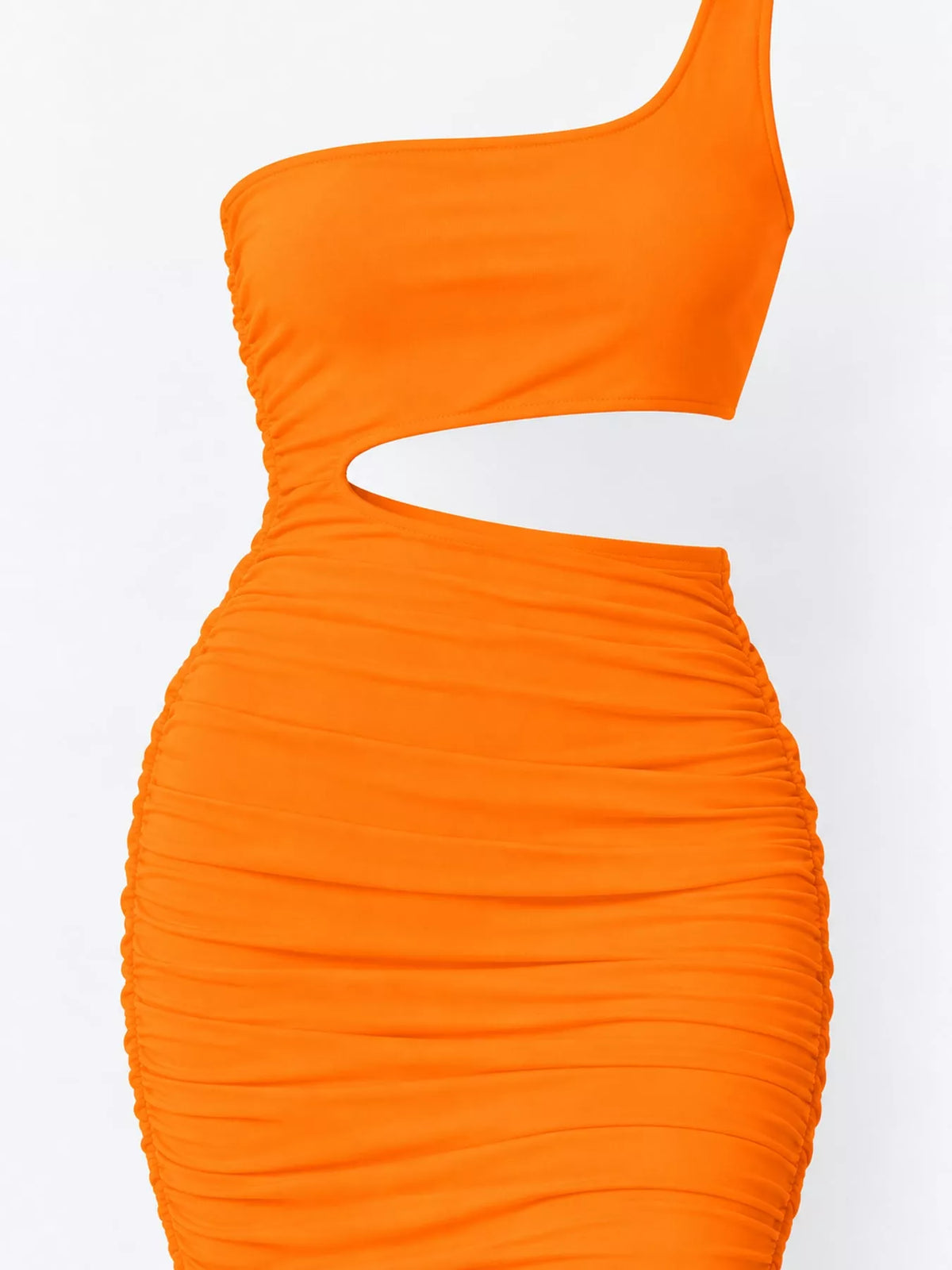 One-Shoulder Cutout Ruched Bodycon Mini Dress - alternate view 94