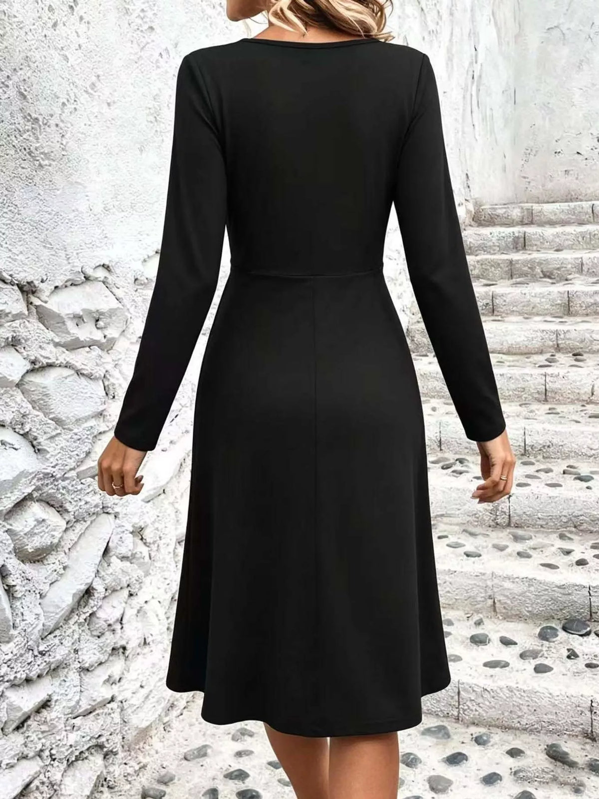 Full Size Ruched Front Midi Dress Plus Size - alternate view 7