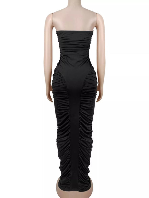 Strapless Ruched Bodycon Maxi Dress - alternate view 5