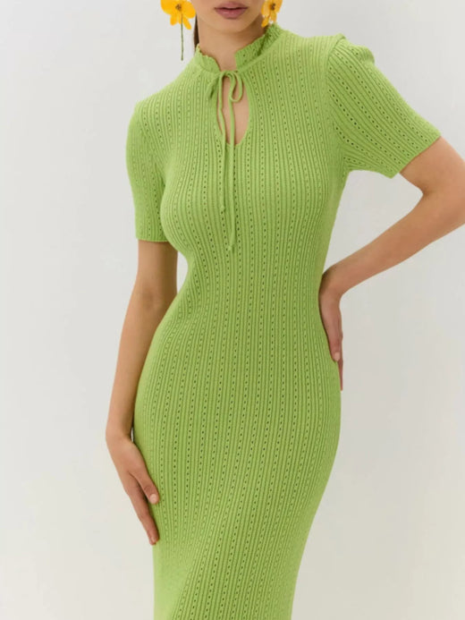 Short Sleeve Knitted Mermaid Dress - alternate view 4